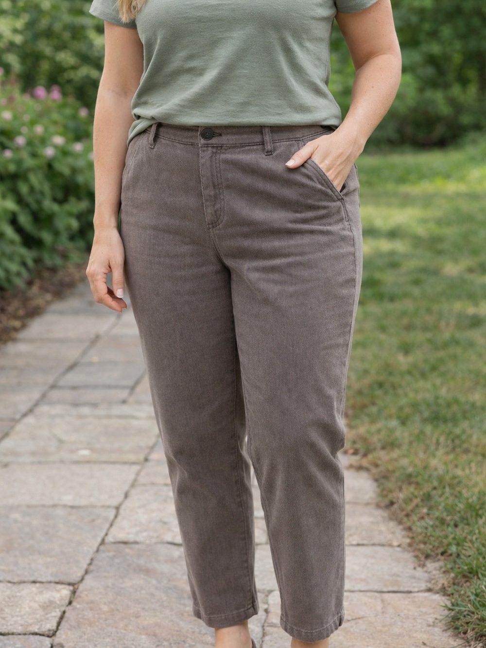 Prana Twill Travel Pants Beige/Gray 12